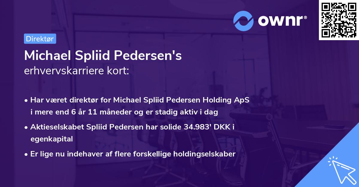 Michael Spliid Pedersen's erhvervskarriere kort