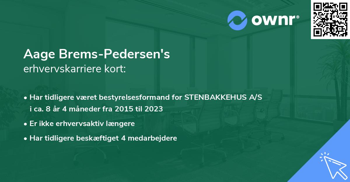 Aage Brems-Pedersen's erhvervskarriere kort