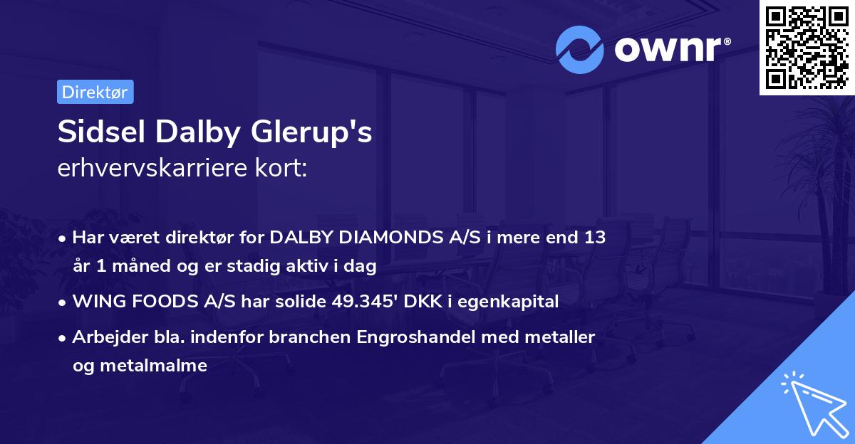 Sidsel Dalby Glerup's erhvervskarriere kort