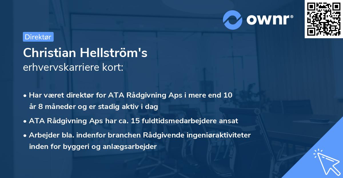 Christian Hellström's erhvervskarriere kort