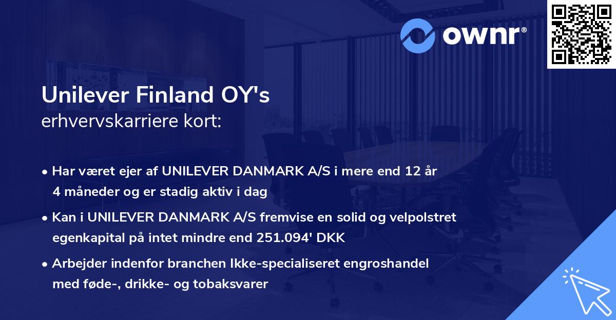 Unilever Finland OY's erhvervskarriere kort