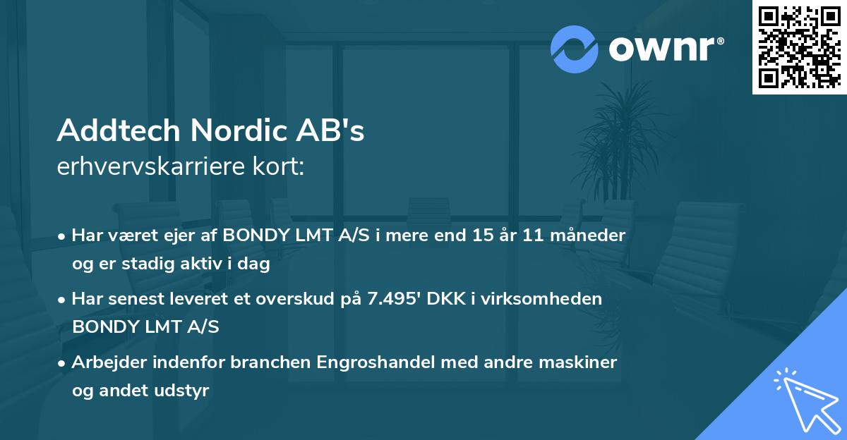 Addtech Nordic AB's erhvervskarriere kort