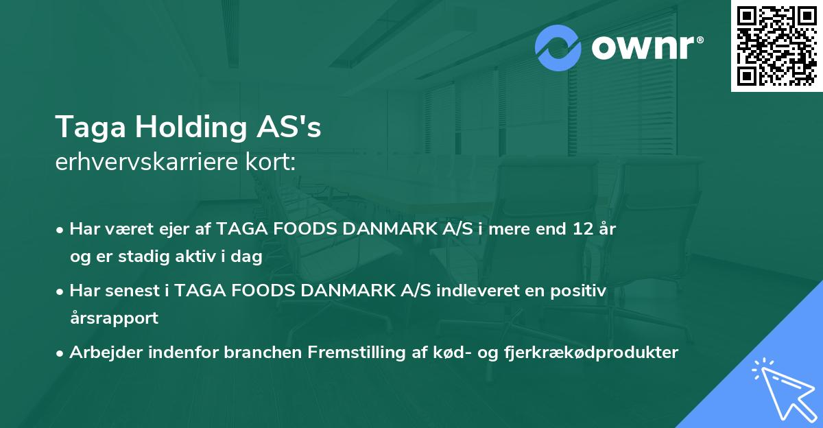 Taga Holding AS's erhvervskarriere kort