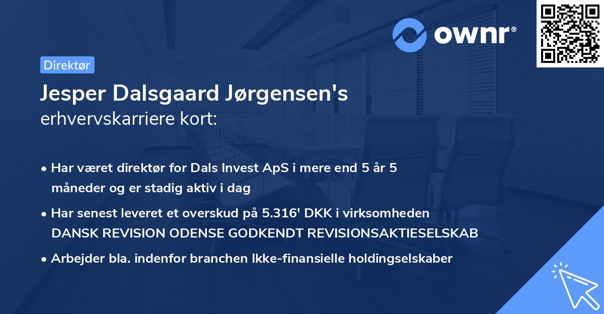 Jesper Dalsgaard Jørgensen's erhvervskarriere kort