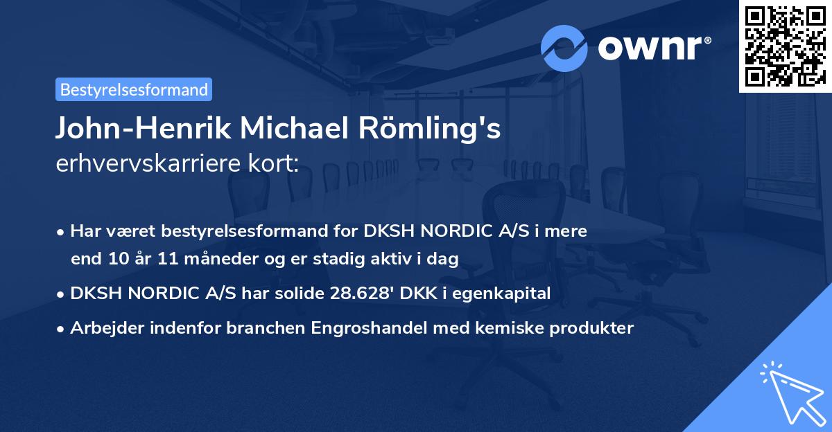 John-Henrik Michael Römling's erhvervskarriere kort