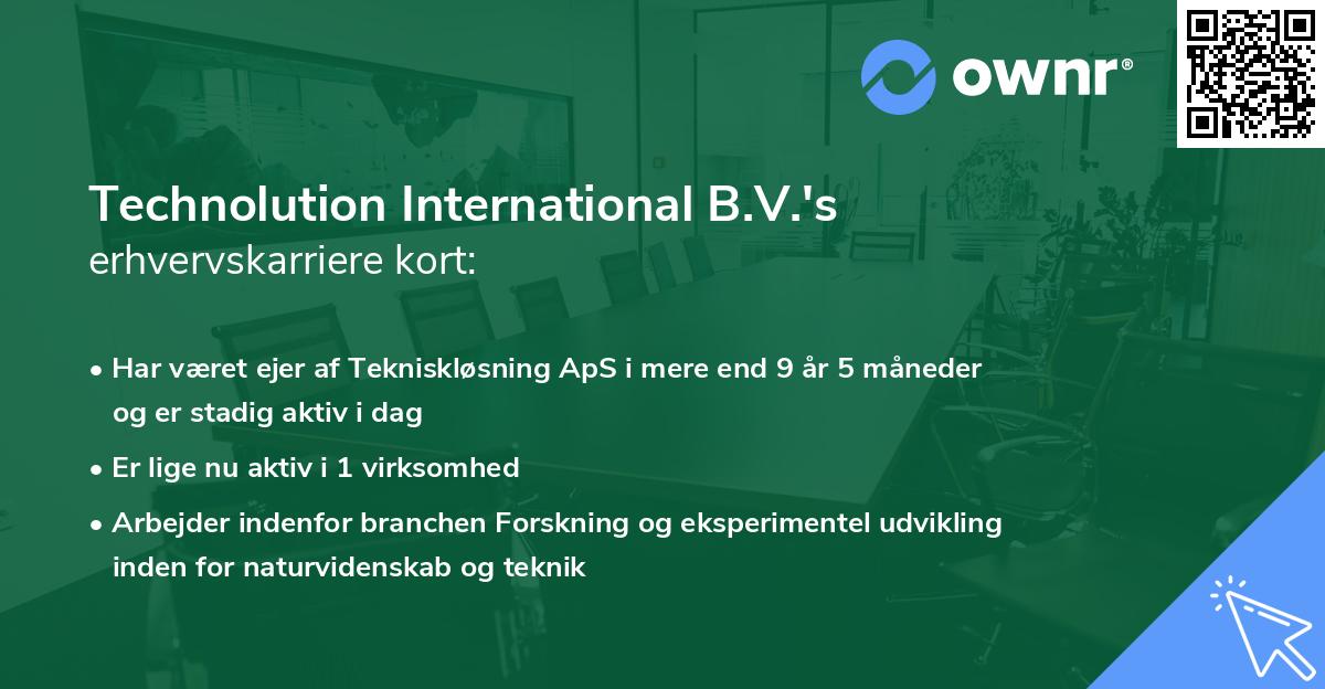 Technolution International B.V.'s erhvervskarriere kort