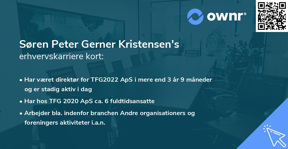 Søren Peter Gerner Kristensen's erhvervskarriere kort