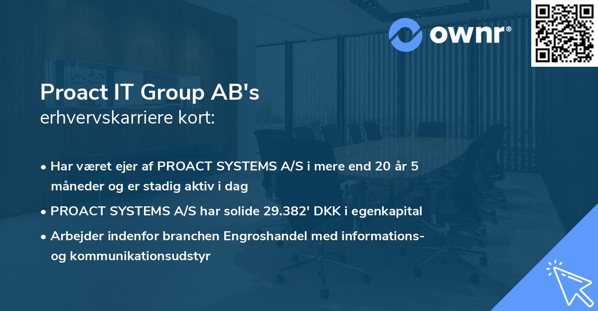 Proact IT Group AB's erhvervskarriere kort