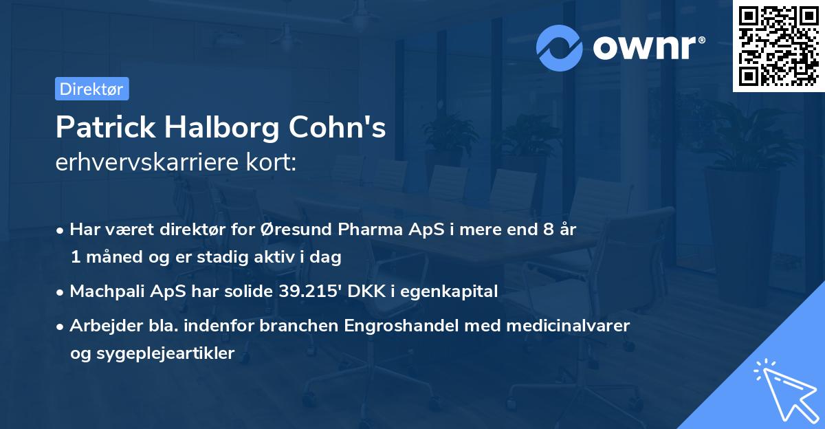 Patrick Halborg Cohn's erhvervskarriere kort