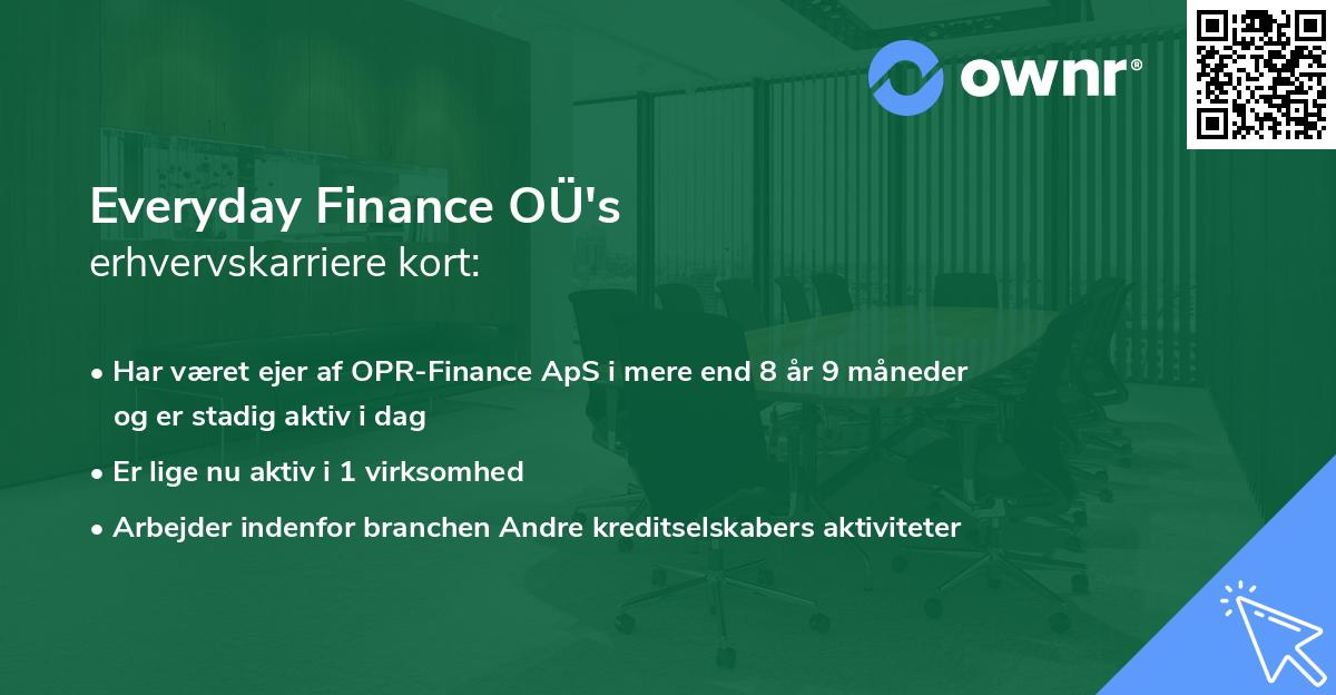 Everyday Finance OÜ's erhvervskarriere kort