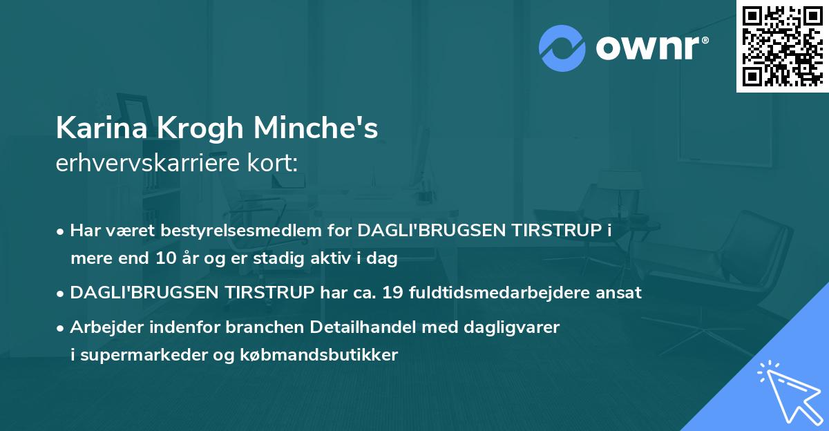 Karina Krogh Minche's erhvervskarriere kort