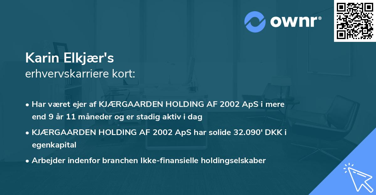 Karin Elkjær's erhvervskarriere kort