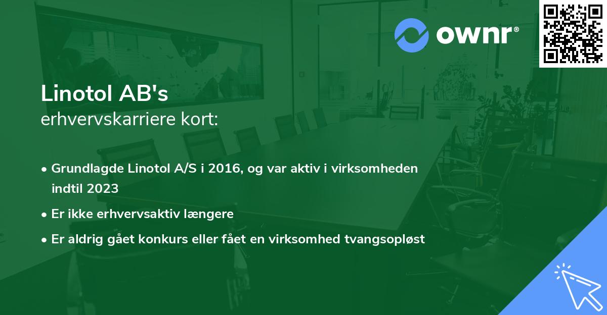 Linotol AB's erhvervskarriere kort