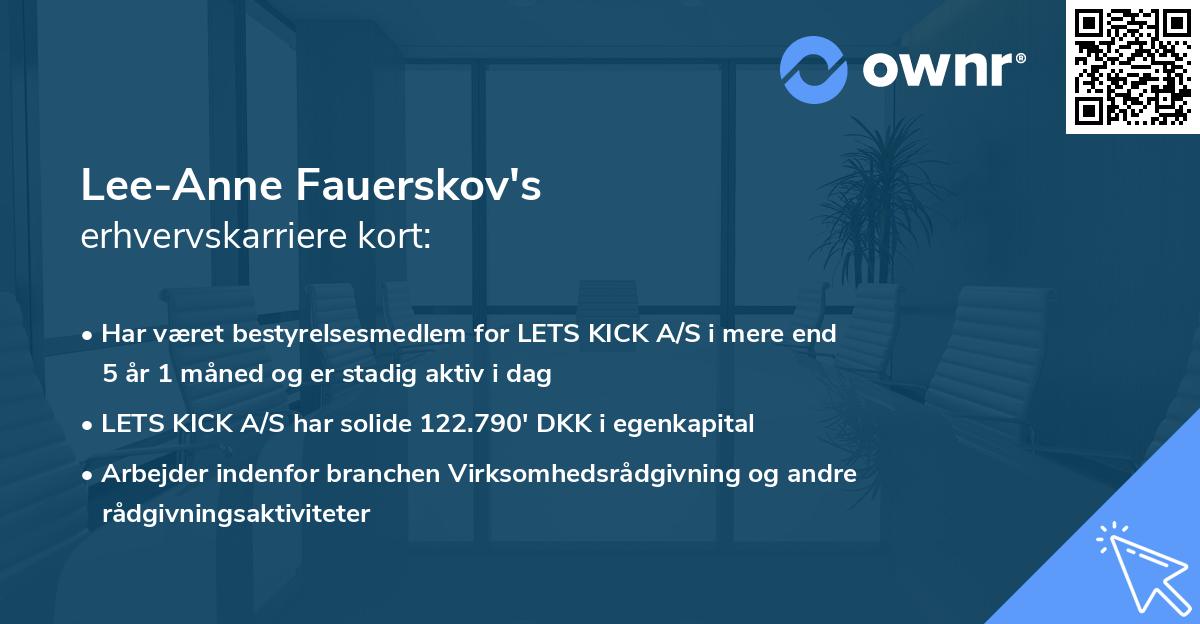 Lee-Anne Fauerskov's erhvervskarriere kort