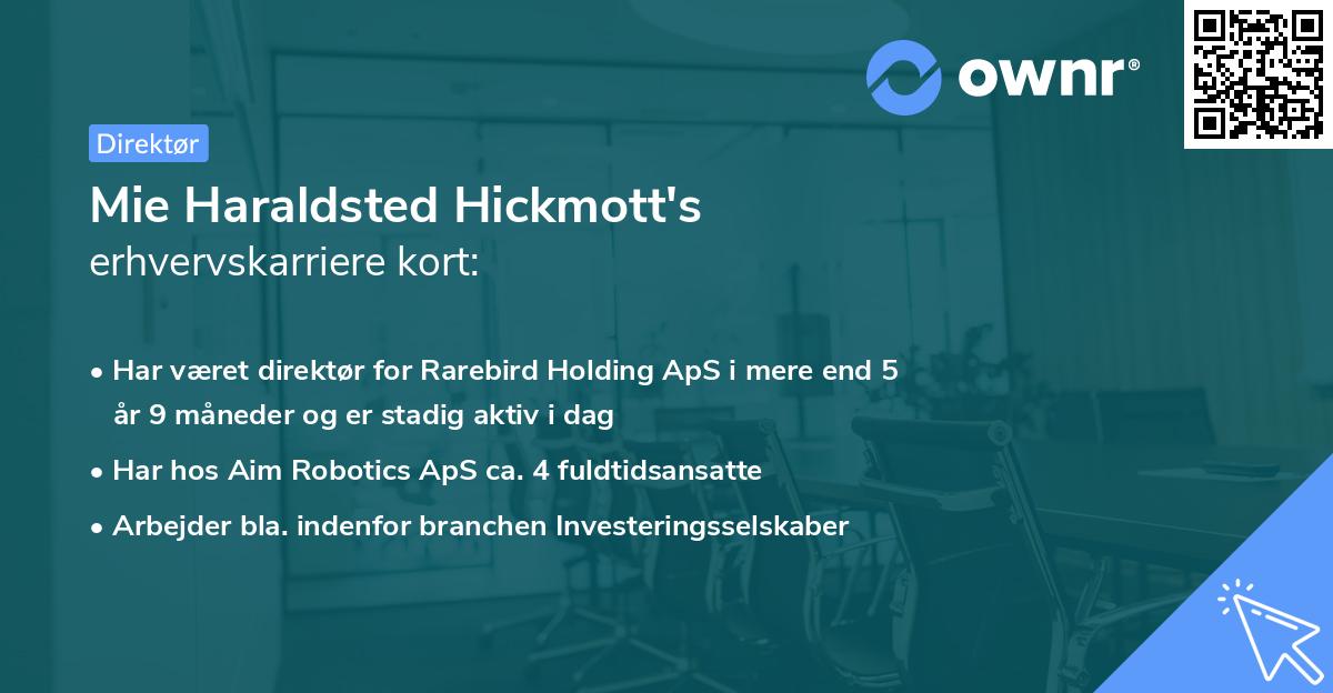 Mie Haraldsted Hickmott's erhvervskarriere kort