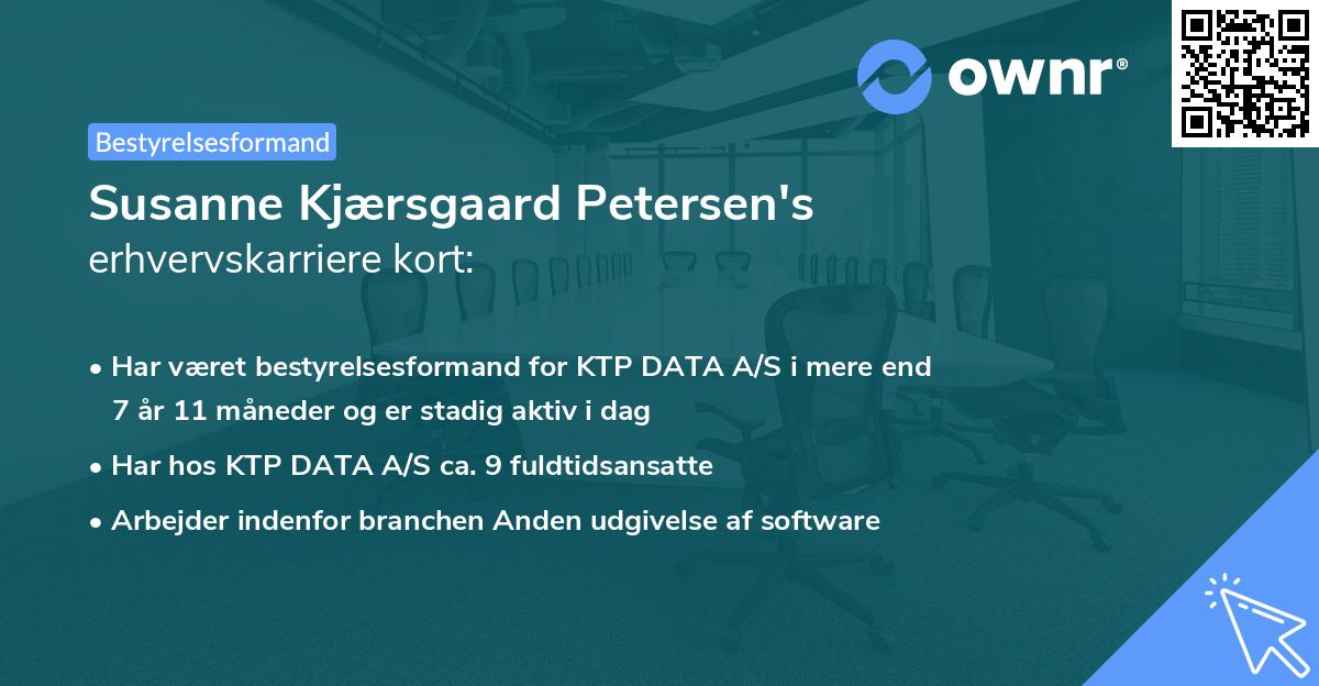 Susanne Kjærsgaard Petersen's erhvervskarriere kort