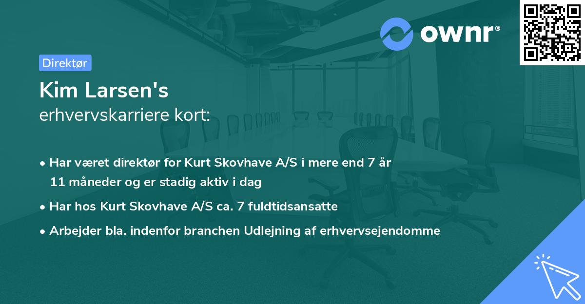 Kim Larsen's erhvervskarriere kort
