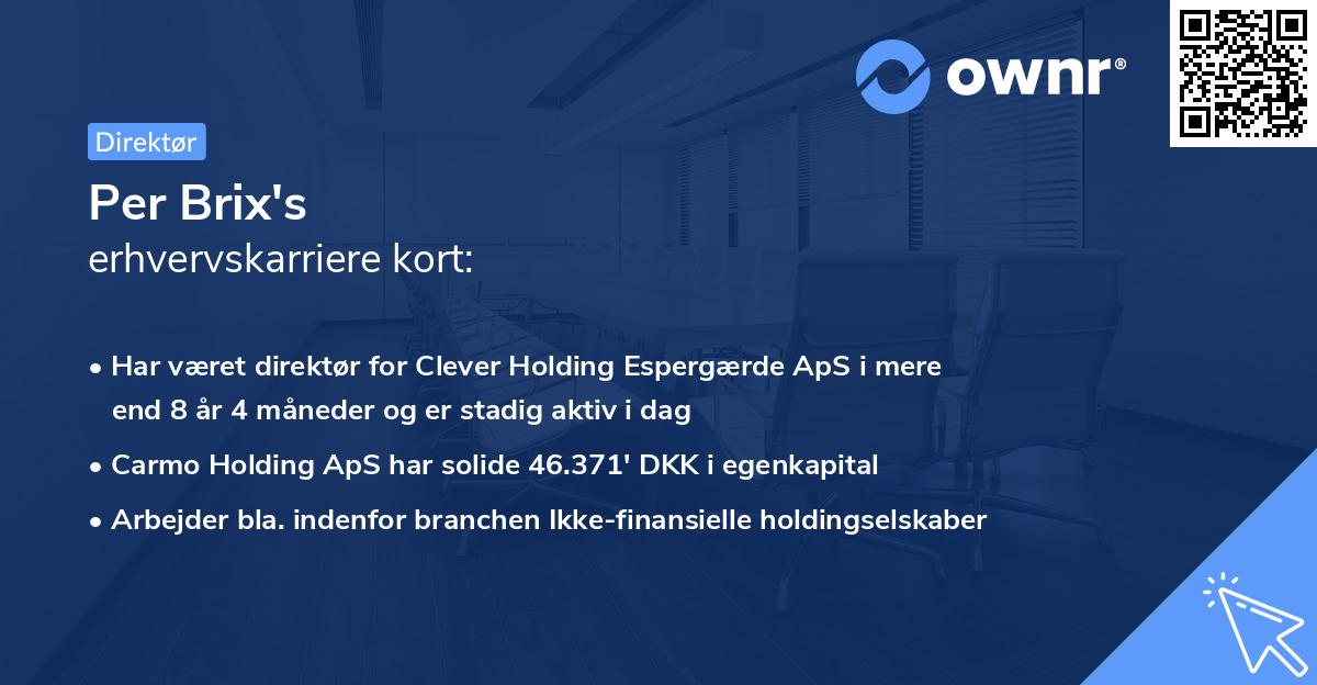 Per Brix's erhvervskarriere kort