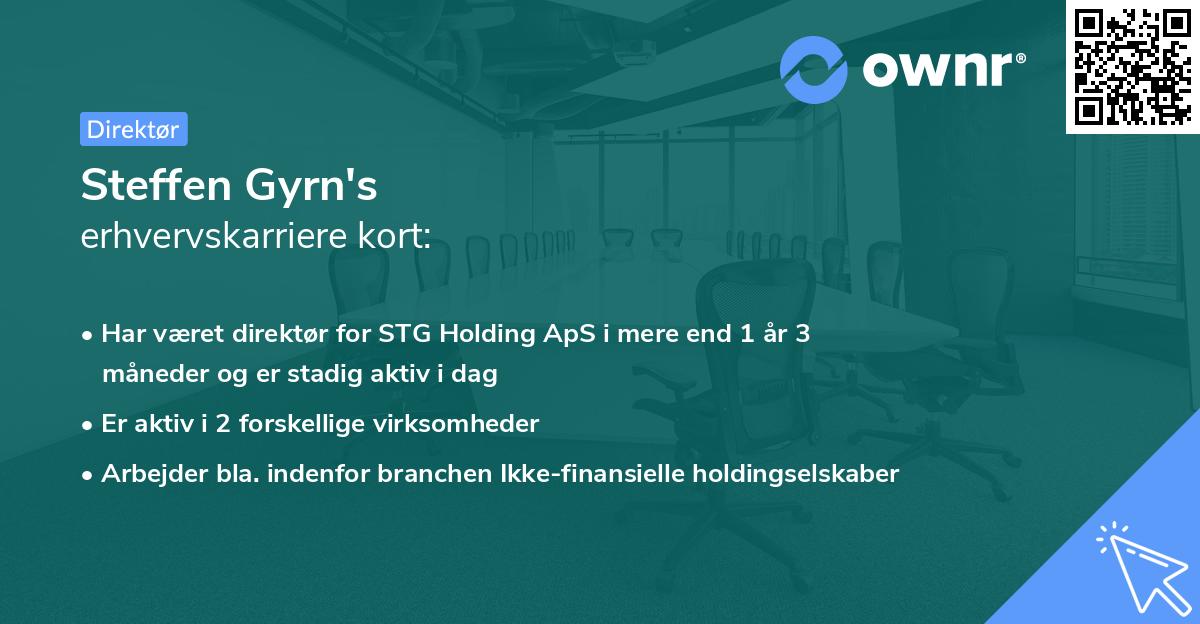 Steffen Gyrn's erhvervskarriere kort