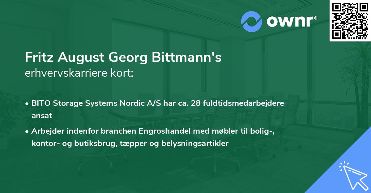 Fritz August Georg Bittmann's erhvervskarriere kort