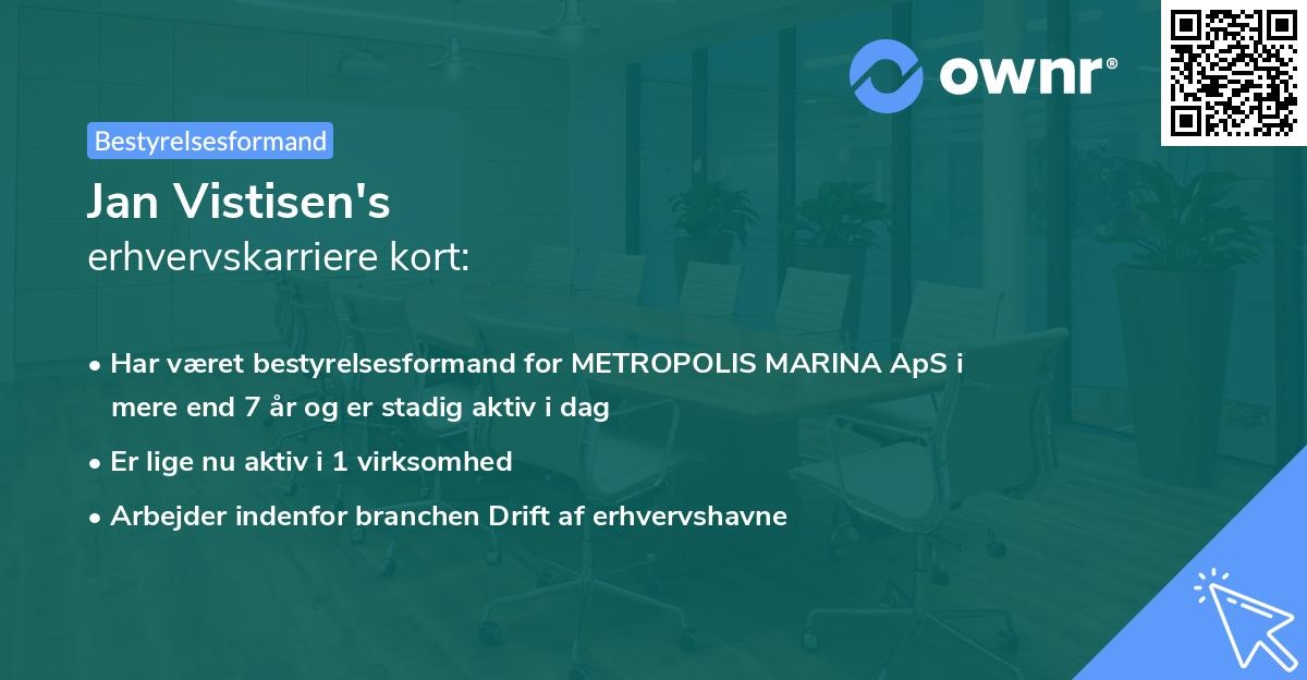Jan Vistisen's erhvervskarriere kort