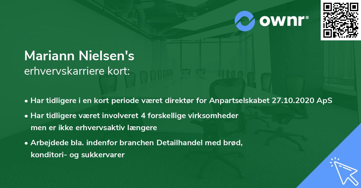 Mariann Nielsen's erhvervskarriere kort