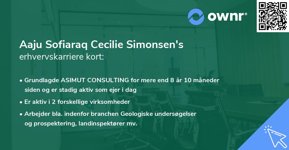 Aaju Sofiaraq Cecilie Simonsen's erhvervskarriere kort