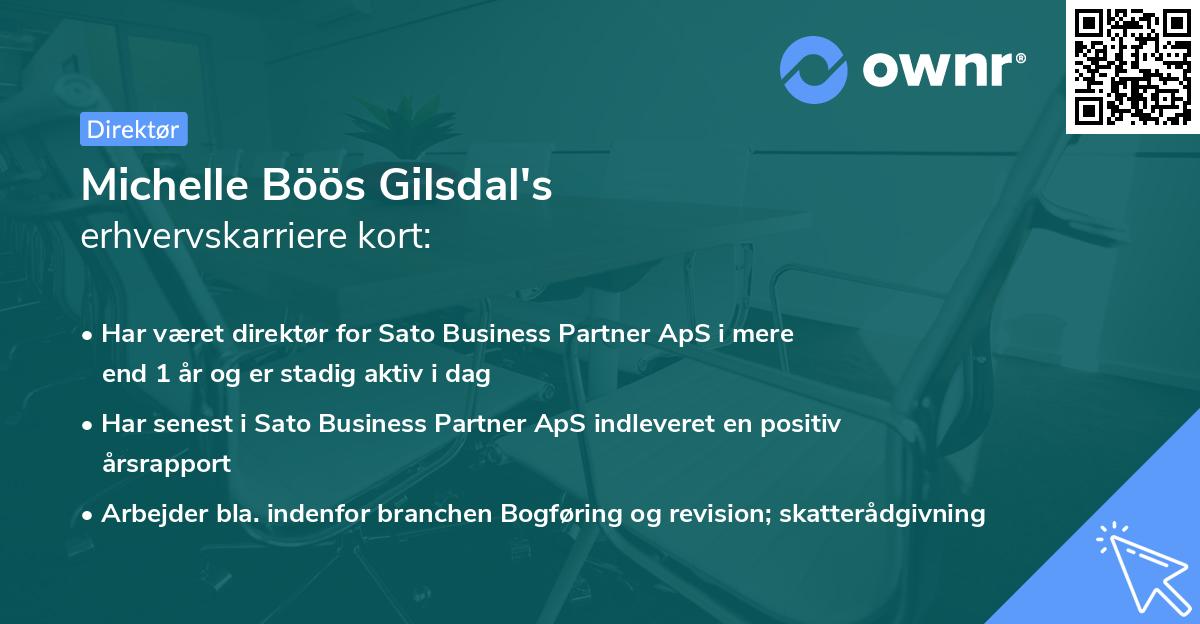 Michelle Böös Gilsdal's erhvervskarriere kort