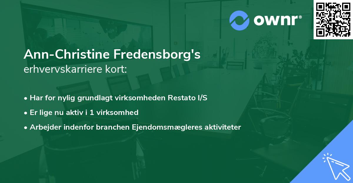 Ann-Christine Fredensborg's erhvervskarriere kort