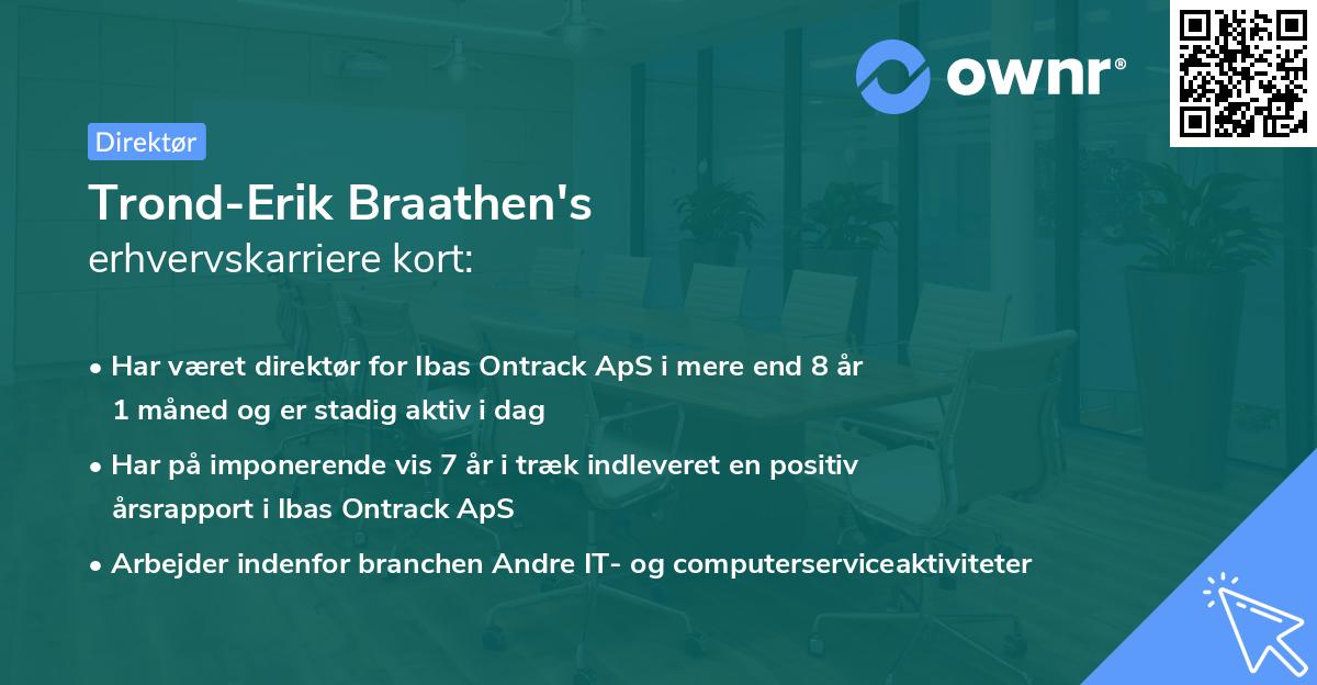 Trond-Erik Braathen's erhvervskarriere kort