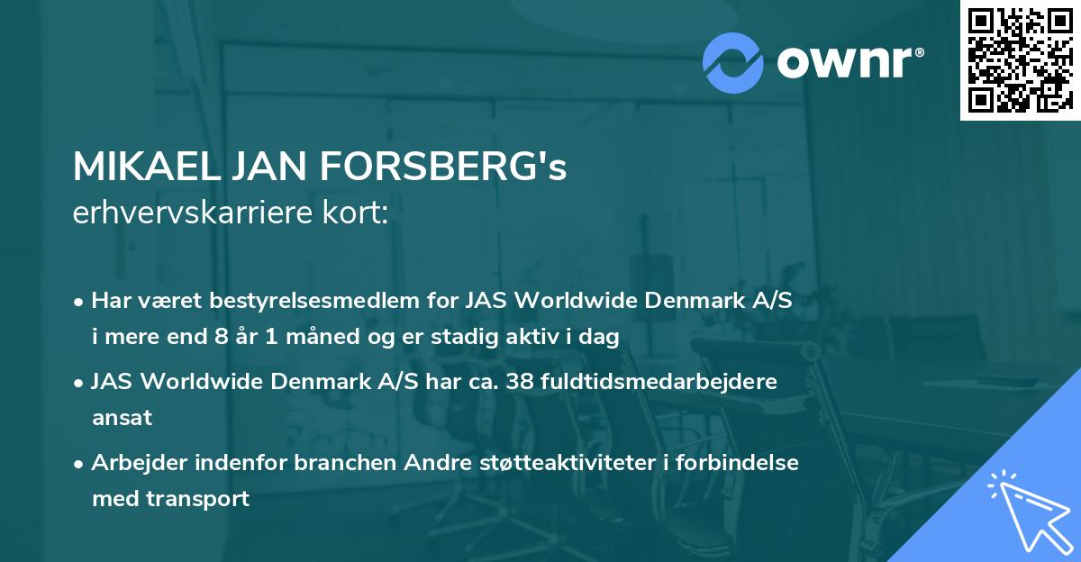 MIKAEL JAN FORSBERG's erhvervskarriere kort