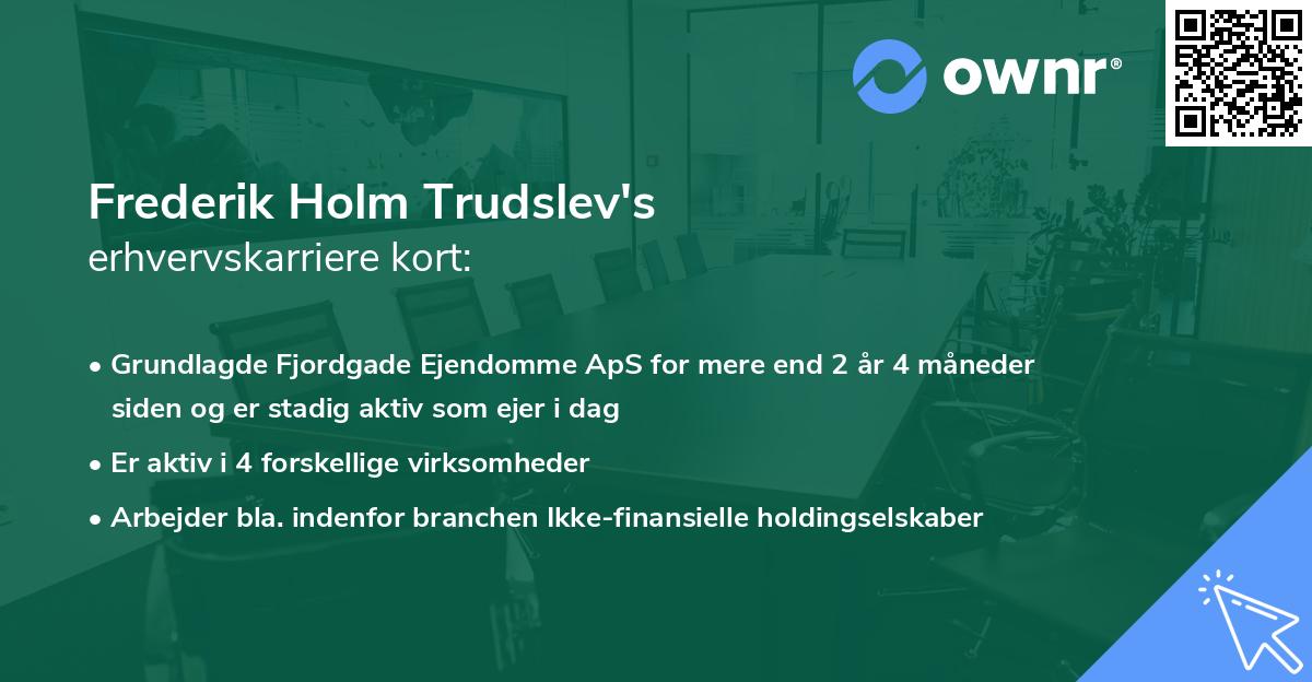 Frederik Holm Trudslev's erhvervskarriere kort