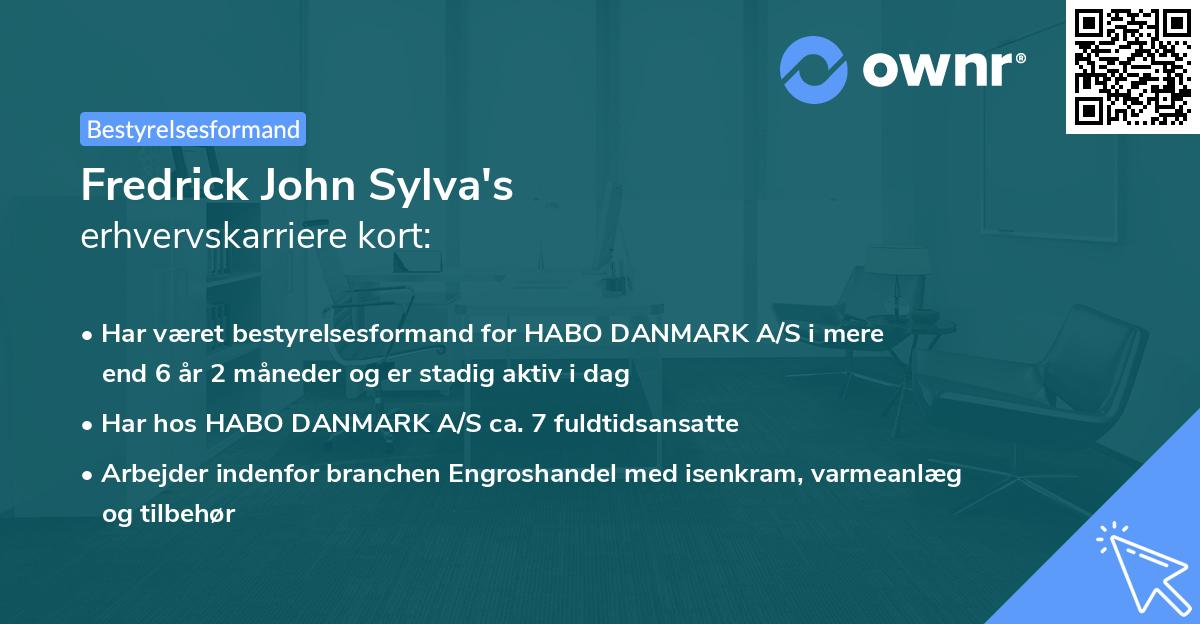 Fredrick John Sylva's erhvervskarriere kort