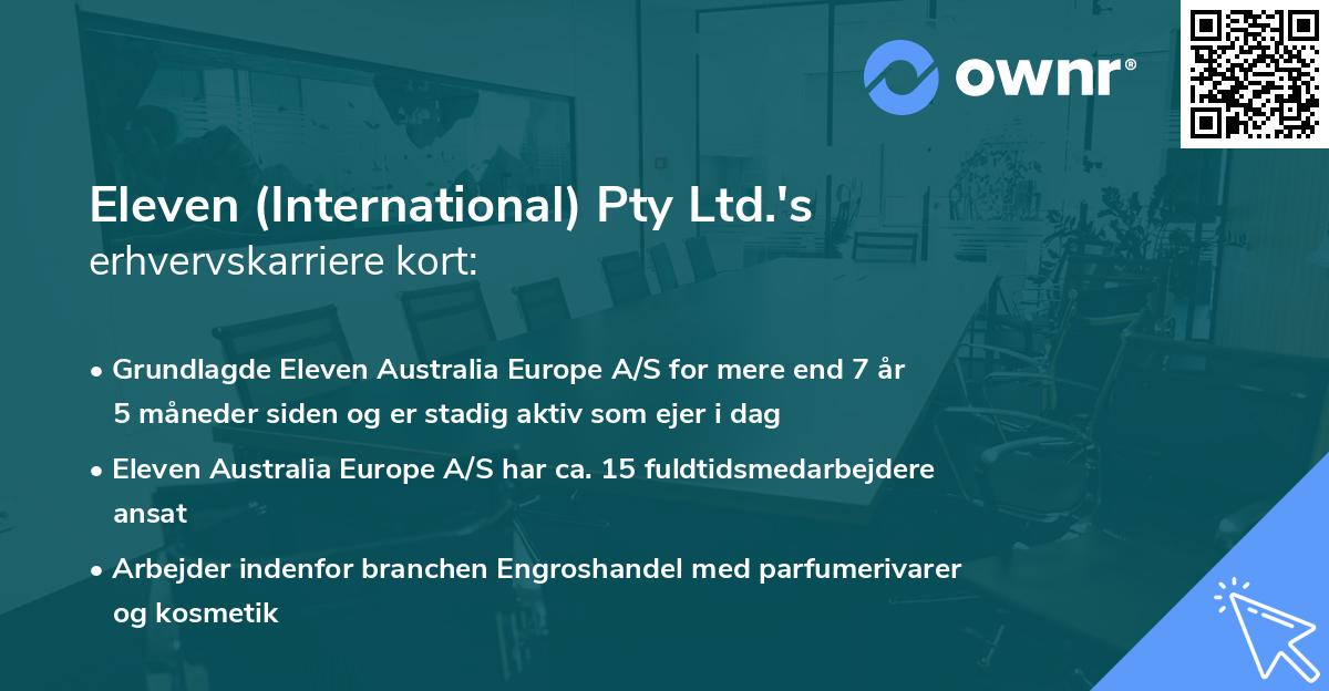 Eleven (International) Pty Ltd.'s erhvervskarriere kort