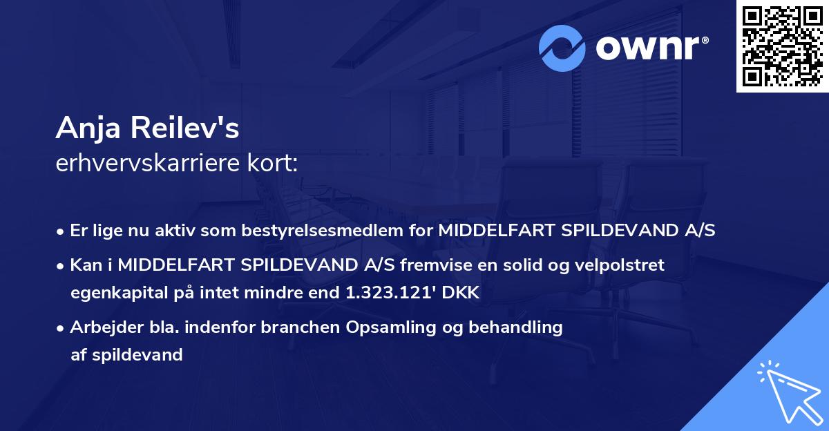 Anja Reilev's erhvervskarriere kort