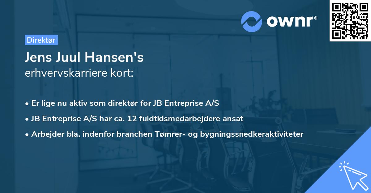 Jens Juul Hansen's erhvervskarriere kort