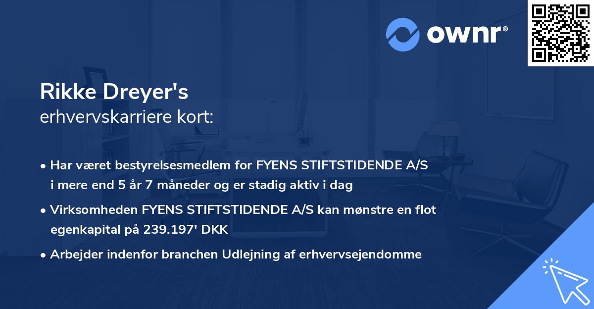 Rikke Dreyer's erhvervskarriere kort