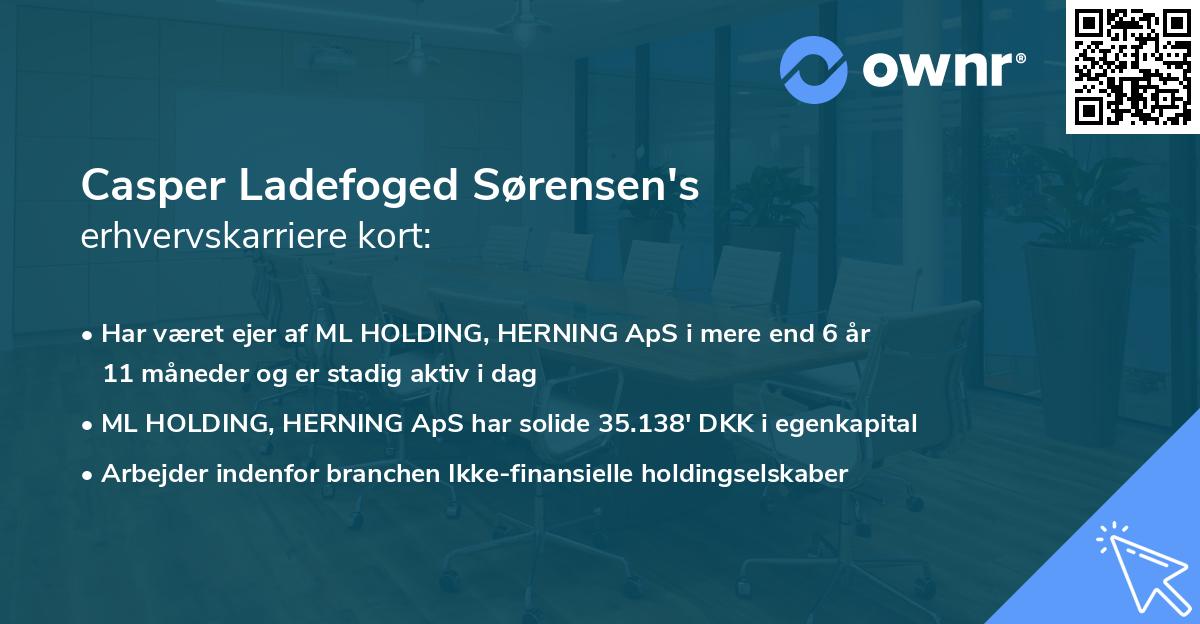 Casper Ladefoged Sørensen's erhvervskarriere kort