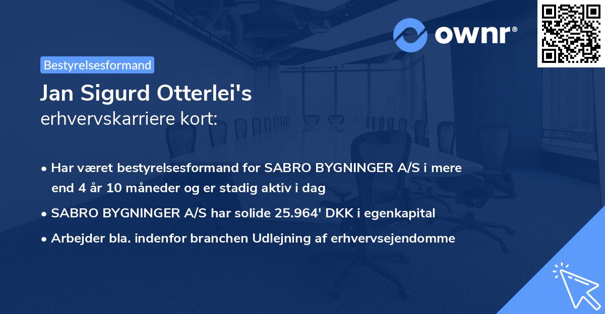 Jan Sigurd Otterlei's erhvervskarriere kort