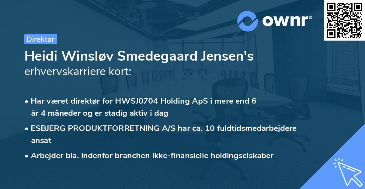 Heidi Winsløv Smedegaard Jensen's erhvervskarriere kort