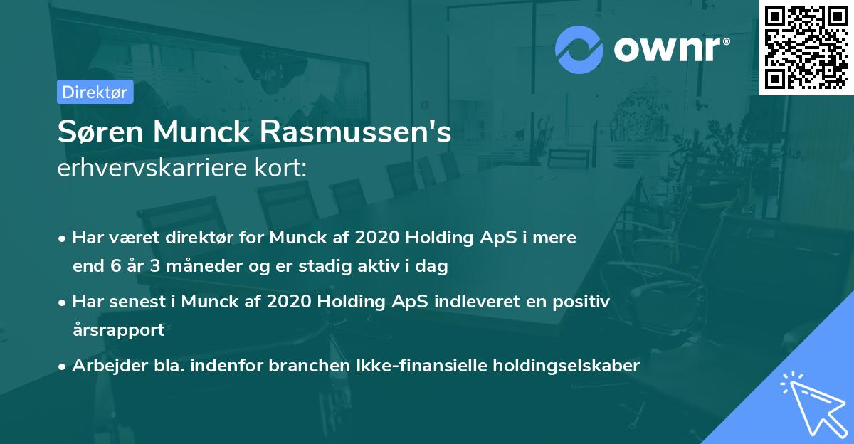 Søren Munck Rasmussen's erhvervskarriere kort