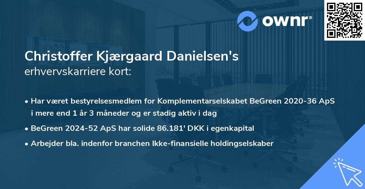 Christoffer Kjærgaard Danielsen's erhvervskarriere kort