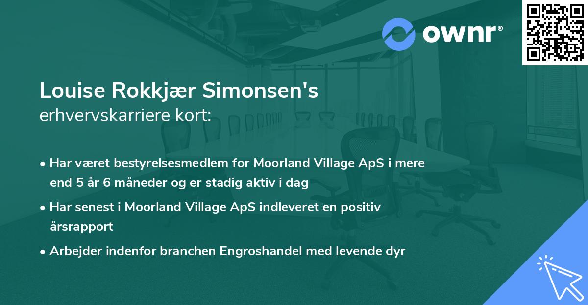 Louise Rokkjær Simonsen's erhvervskarriere kort