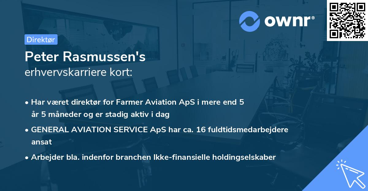 Peter Rasmussen's erhvervskarriere kort