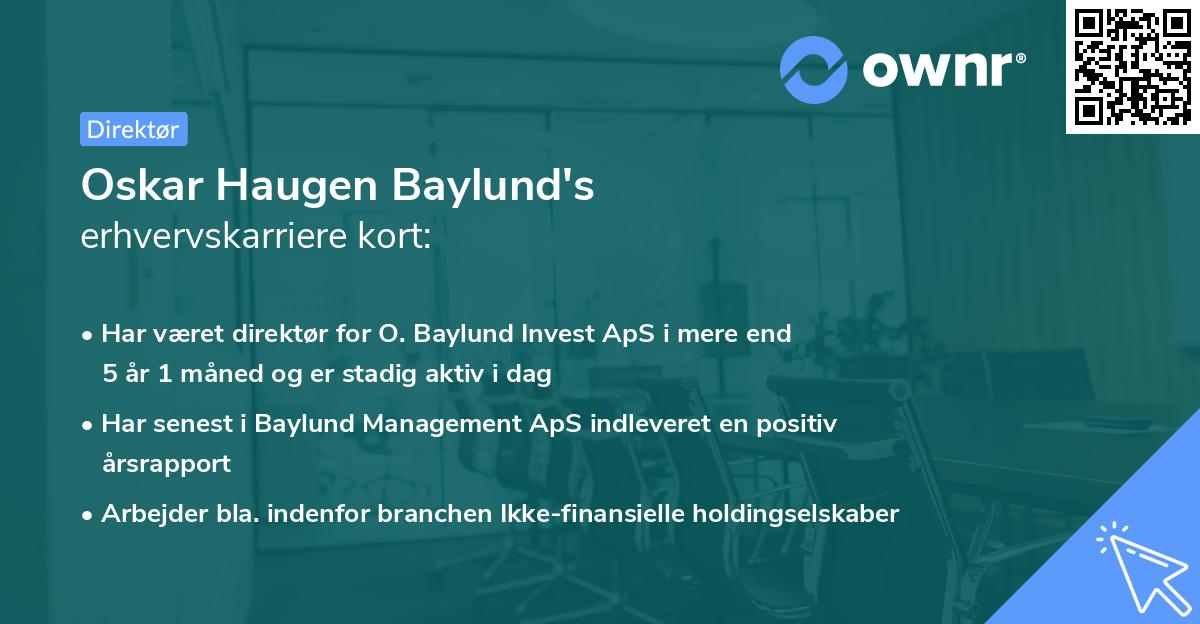 Oskar Haugen Baylund's erhvervskarriere kort