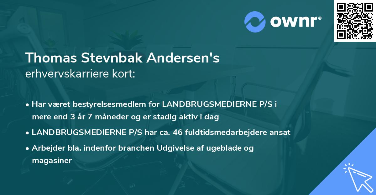 Thomas Stevnbak Andersen's erhvervskarriere kort