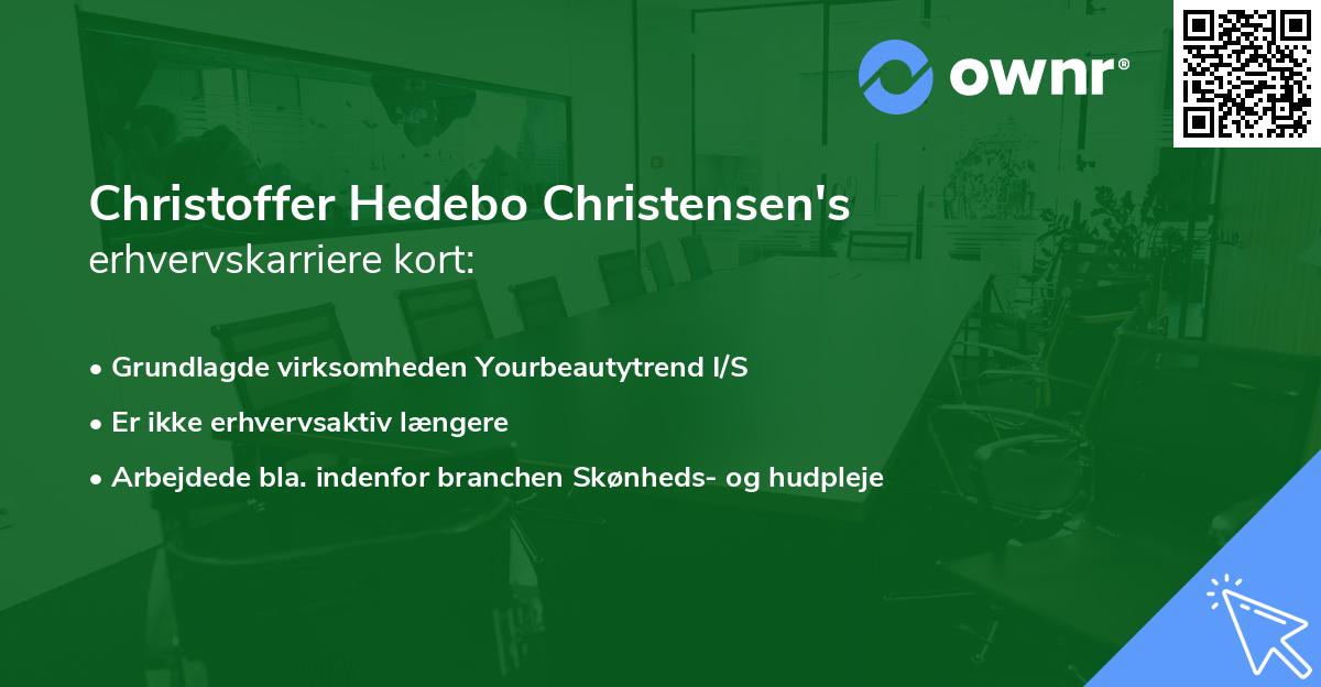 Christoffer Hedebo Christensen's erhvervskarriere kort