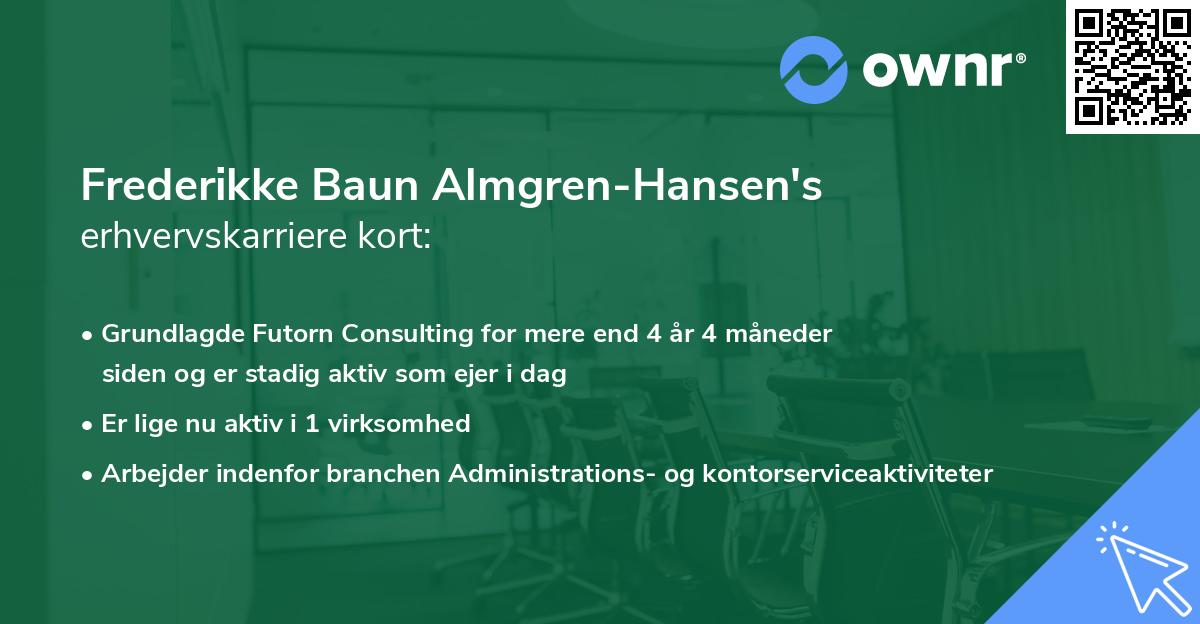 Frederikke Baun Almgren-Hansen's erhvervskarriere kort