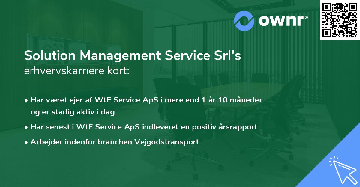 Solution Management Service Srl's erhvervskarriere kort