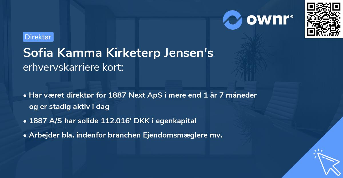 Sofia Kamma Kirketerp Jensen's erhvervskarriere kort